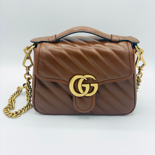 Gigi Check Handbag in Brown